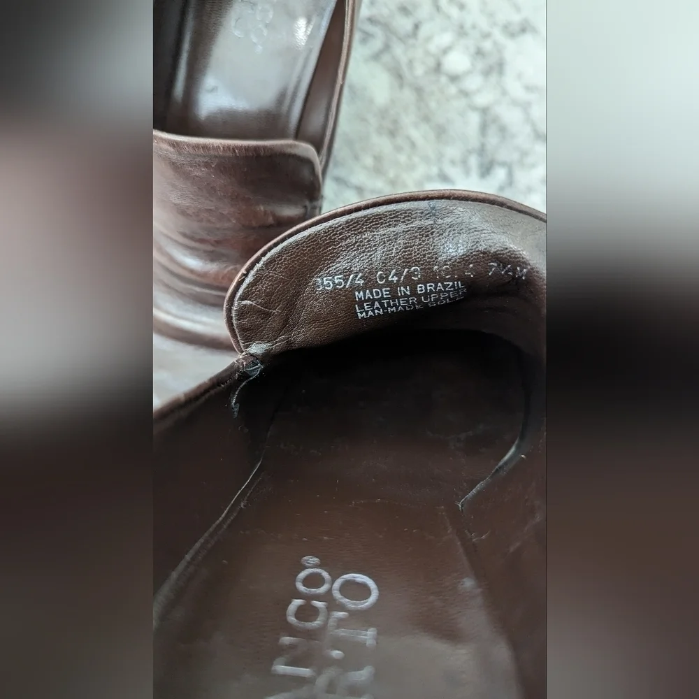 Franco Sarto Leather Shoes Size 7 1/2 M.Made in Brazil .